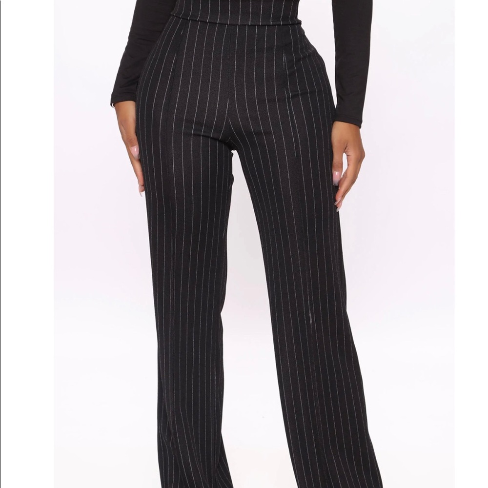 Pinstripe high waisted slacks